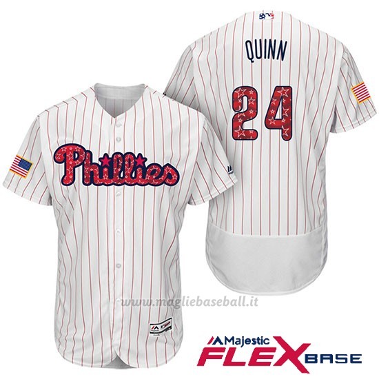 Maglia Baseball Uomo Philadelphia Phillies 2017 Estrellas y Rayas Roman Quinn Bianco Flex Base
